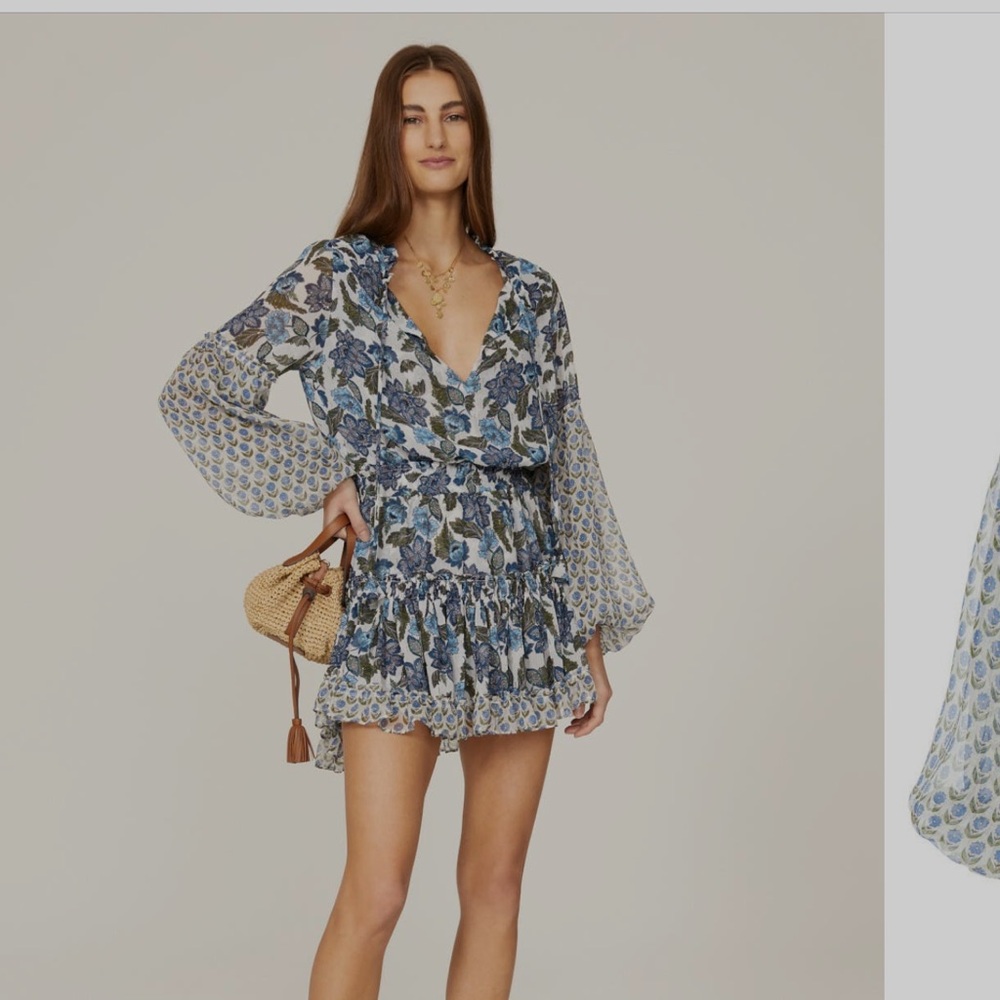 Misa Los Angeles Blue Floral Elisabetta dress